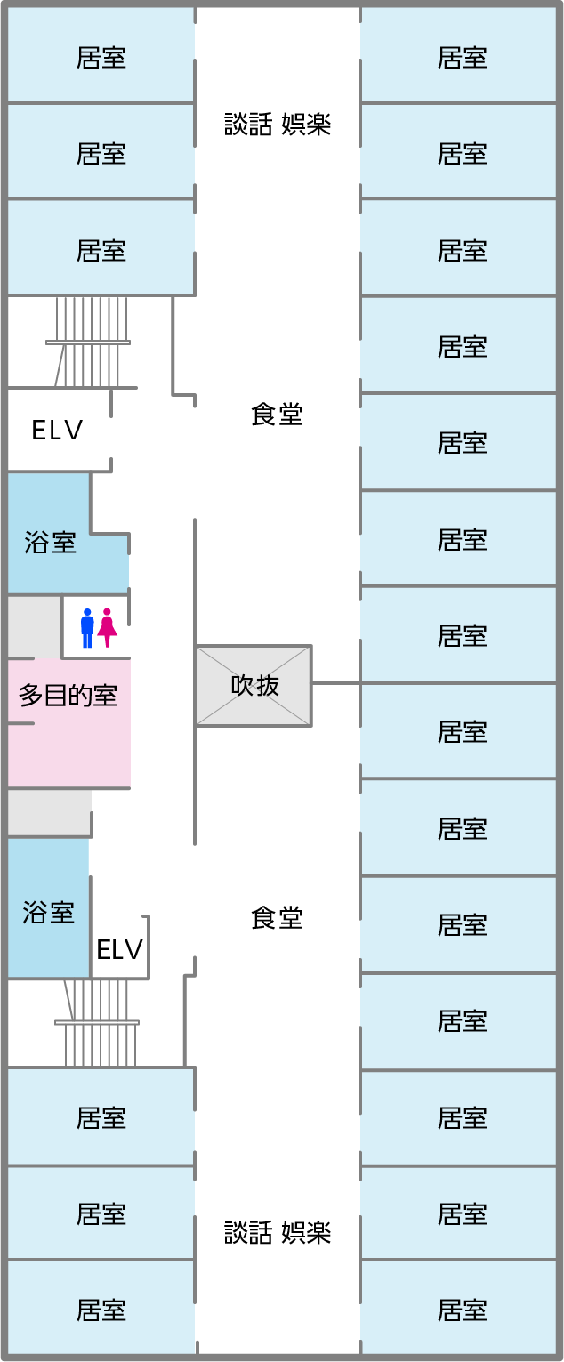 3〜5F平面図