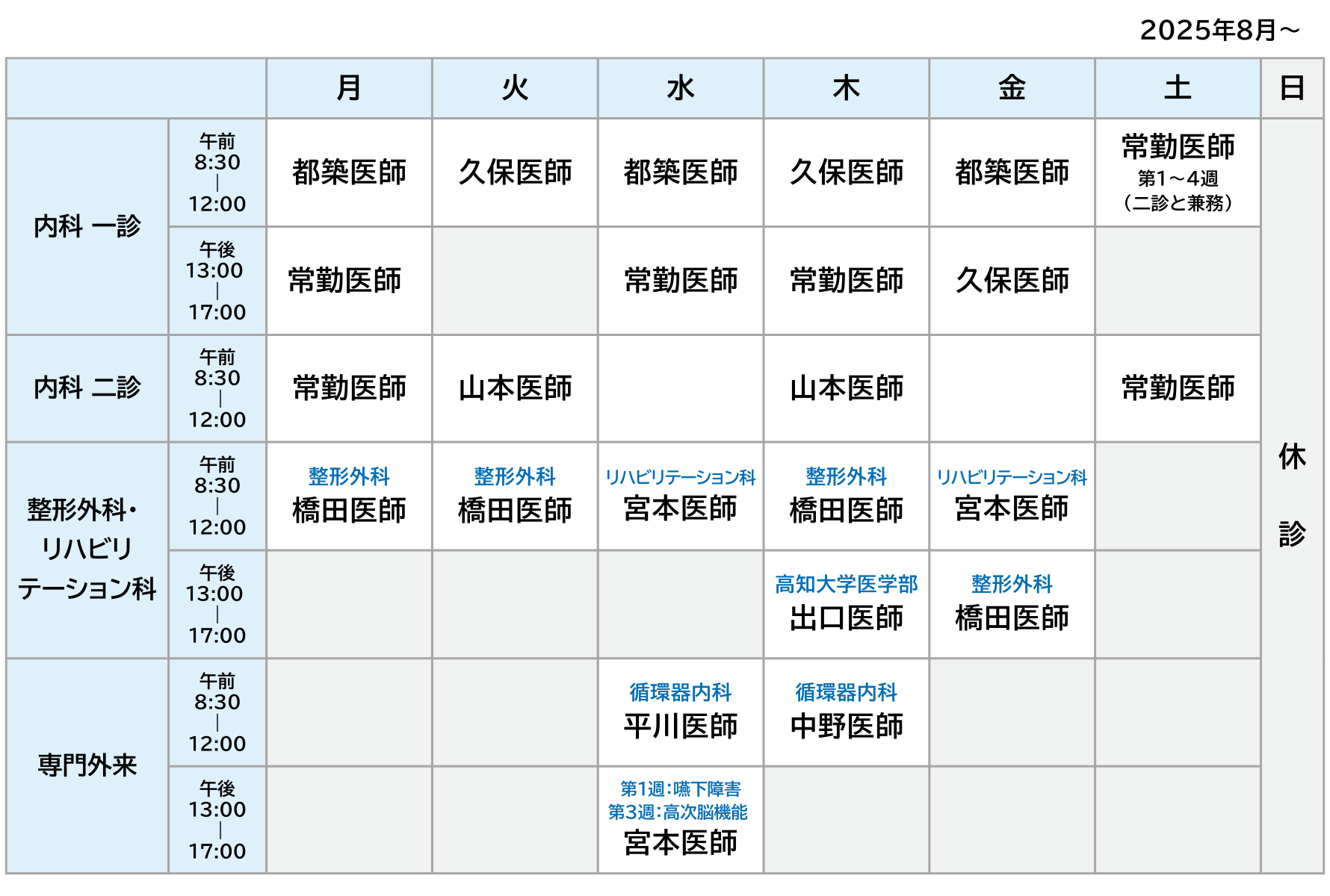 外来診療のご案内