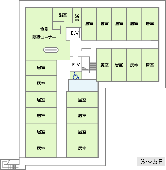 3〜5F平面図